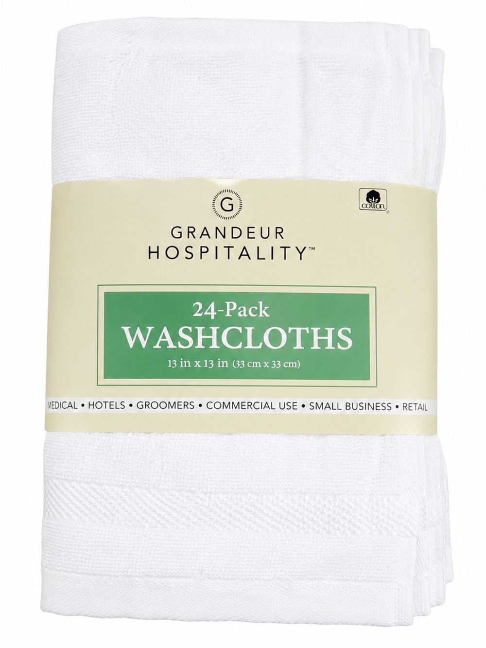 Grandeur Hospitality 24-Pack Cotton Washcloths New